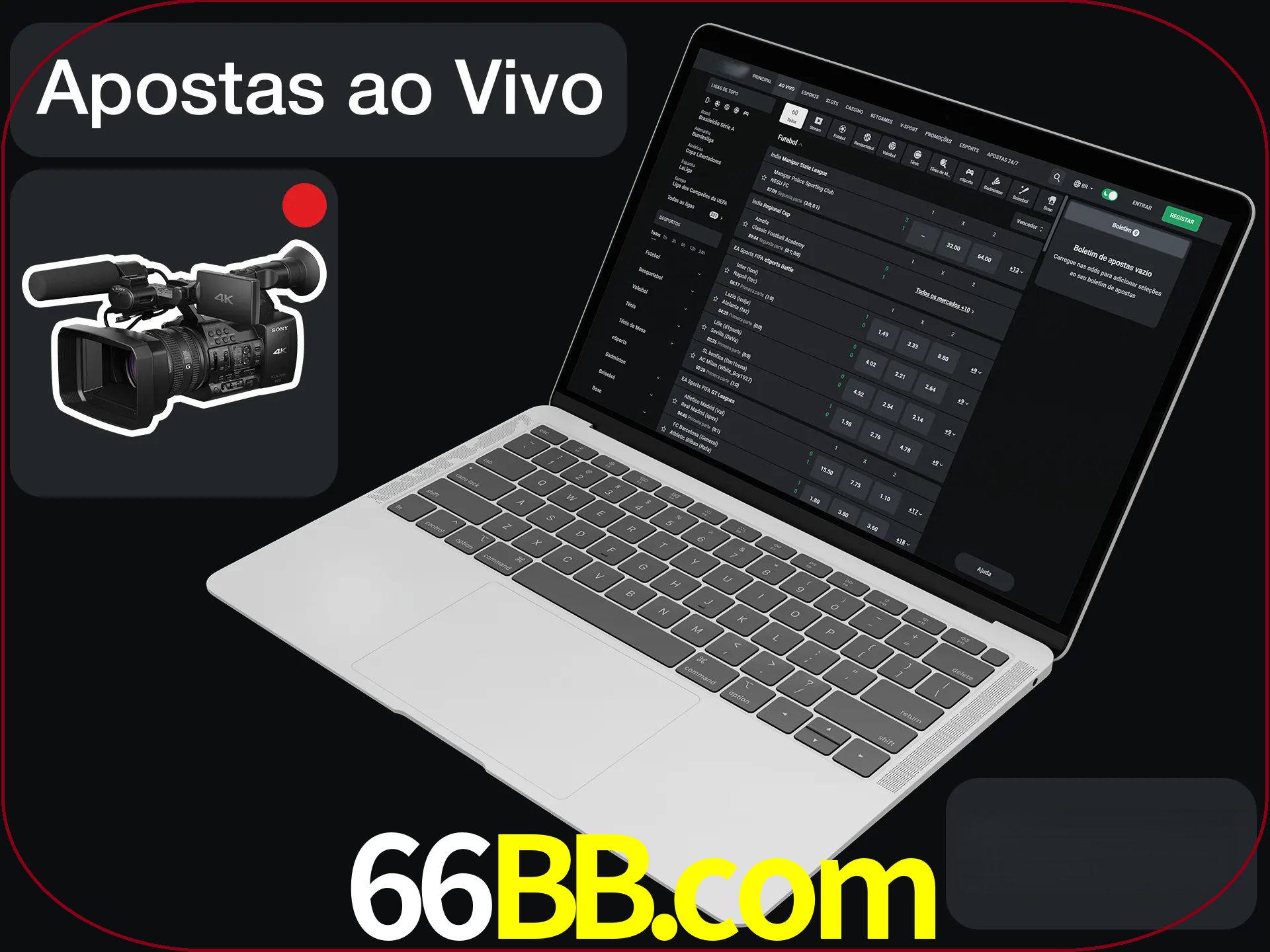 Aposte em formato ao vivo em nosso site.